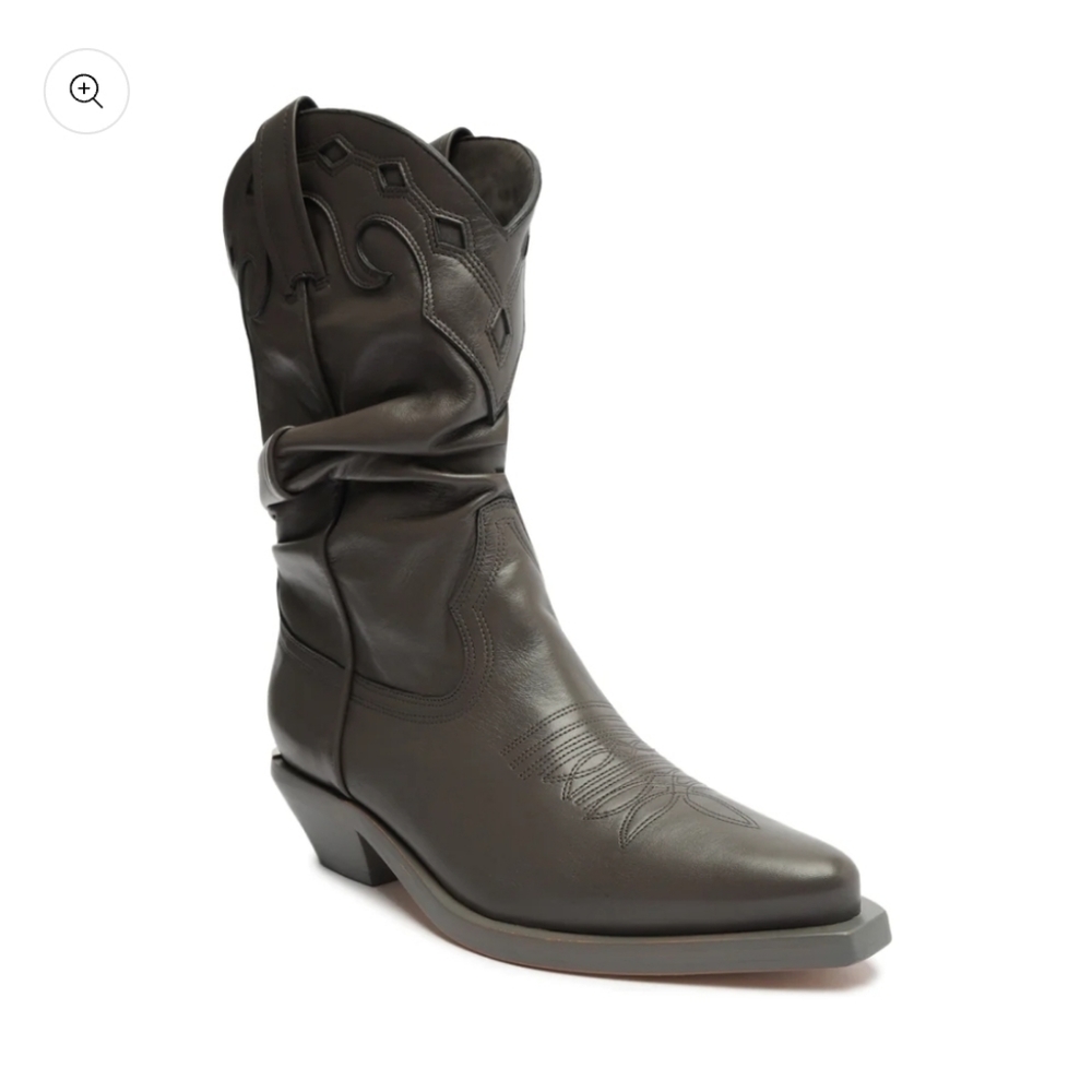 Schutz Dark Gray Nappa Leather Bootie